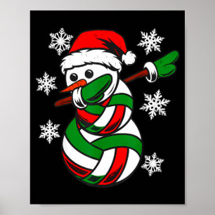 Volleyball Santa Hut Schneemann Weihnachten Lustig Poster
