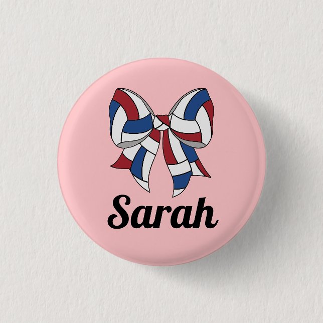 Volleyball-Schleifen-Knopf Button (Vorderseite)
