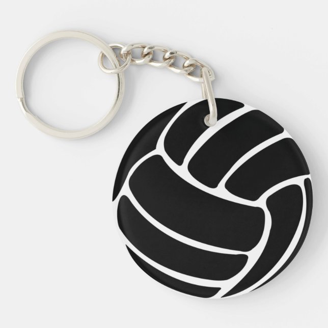 Volleyball-Schlüsselanhänger mit schwarzem Namen Schlüsselanhänger (Vorderseite)