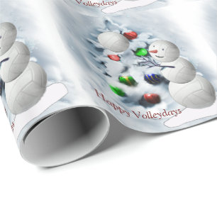 Volleyball-Schneemann-Weihnachten Geschenkpapier