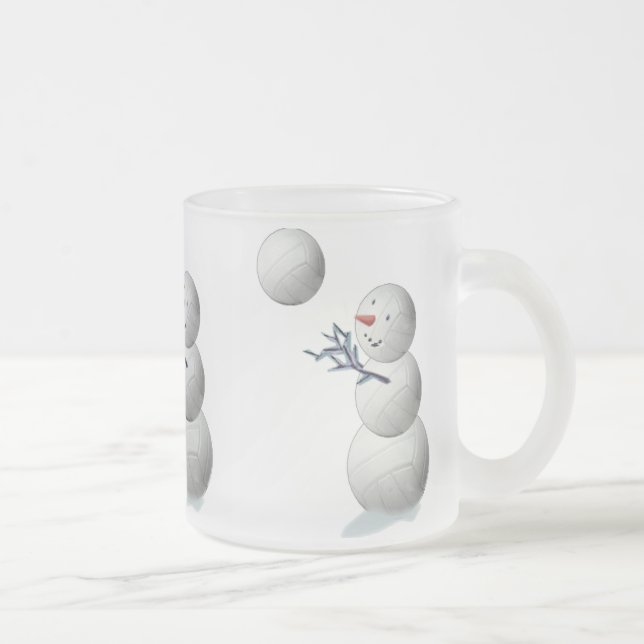 Volleyball-Schneemann-Weihnachten Mattglastasse (Rechts)