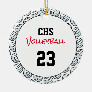 Volleyball School Team Sports Player NUMMER Spaß Keramik Ornament
