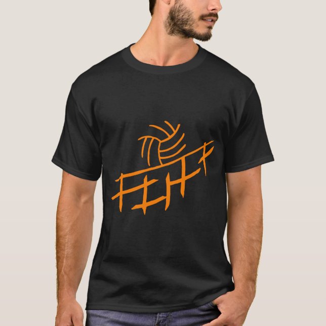 Volleyball-schwarzer T - Shirt (Vorderseite)