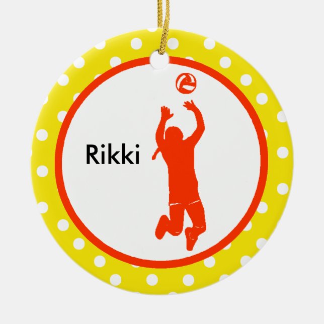 Volleyball-Setter-Ornament personalisieren Keramikornament (Vorne)