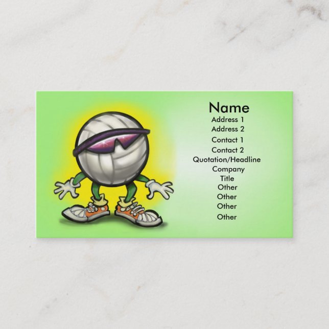 Volleyball Shades Visitenkarte (Vorderseite)