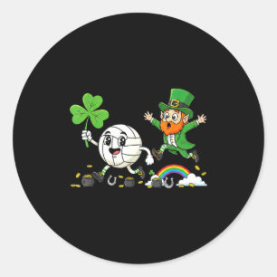 Volleyball Shamrock Klee St. Patricks Tag Damen Runder Aufkleber