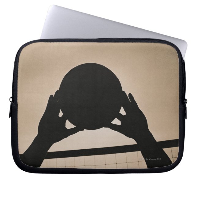 Volleyball Silhouette 2 Laptopschutzhülle (Vorderseite)