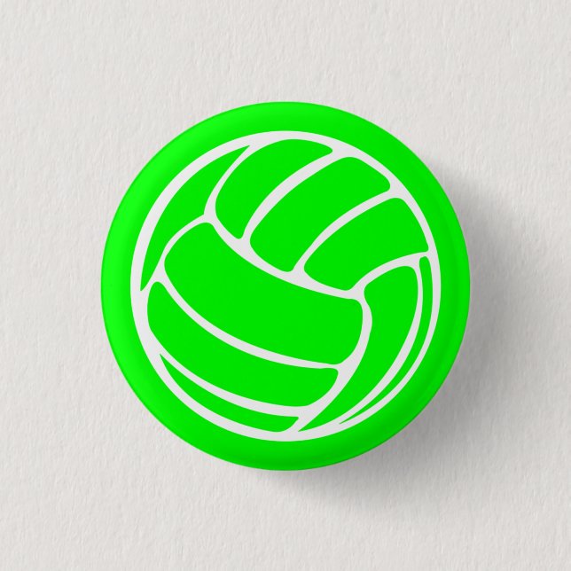 Volleyball-Silhouette-Knopf-Grün Button (Vorderseite)