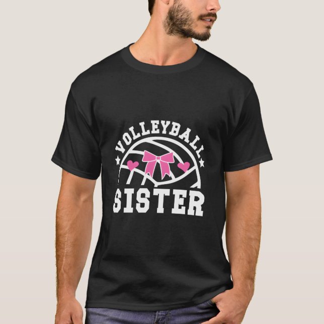 Volleyball Sister Of A Volleyball Player Volleybal T-Shirt (Vorderseite)