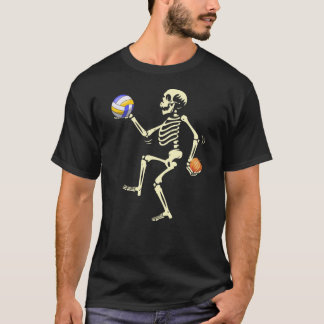 Volleyball Skeleton Halloween Pumpkin Funny Boo T-Shirt