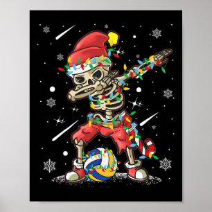 Volleyball Skeleton Weihnachts-Weihnachtsmannmütze Poster