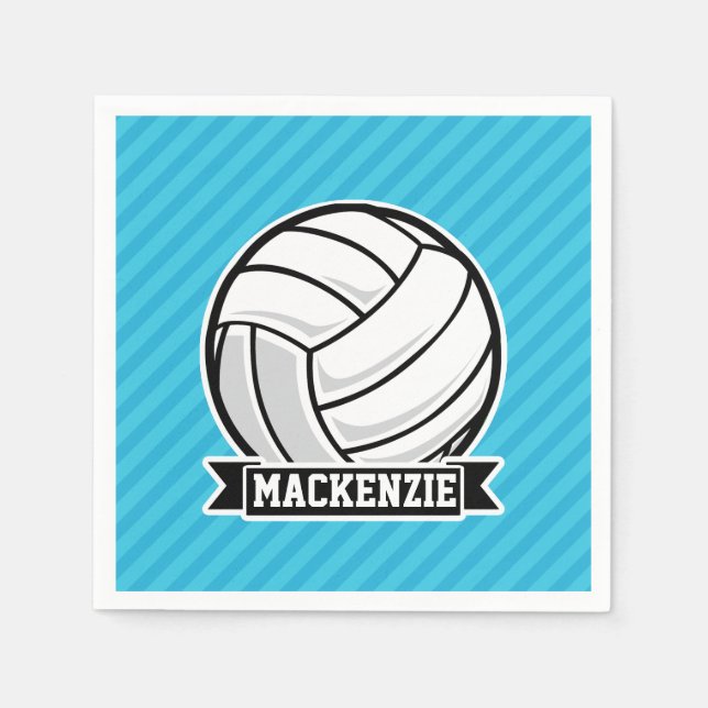 Volleyball; Sky Blue Stripes Serviette (Vorderseite)