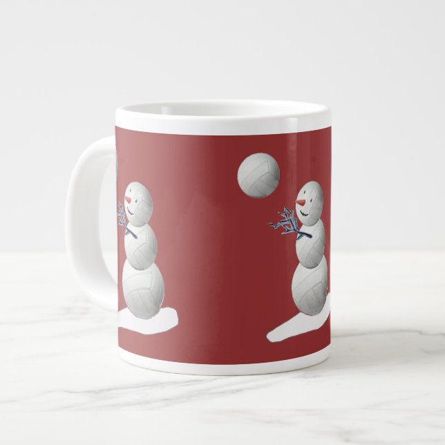 Volleyball Snowman Jumbo-Tasse (Vorderseite Links)