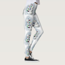 Volleyball Snowman Leggings de Noël