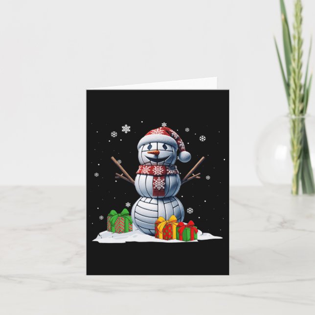 Volleyball Snowman Men Booking Volleyball Pl Karte (Vorderseite)
