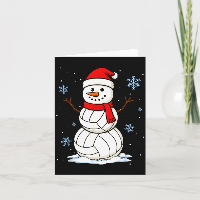 Volleyball Snowman Merry Christmas Funny Srts Xmas Karte (Vorderseite)
