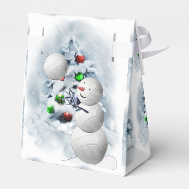 Volleyball Snowman Weihnachten Geschenkschachtel (Rückseite)
