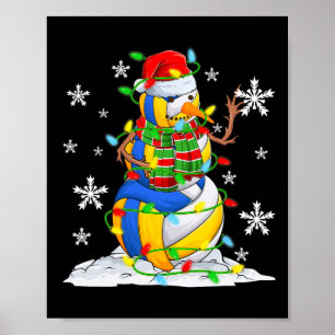 Volleyball Snowman Weihnachtsbaum Lichter Weihnach Poster
