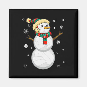 Volleyball Snowman Weihnachtsgeschenk T-Shirt Xmas Magnet
