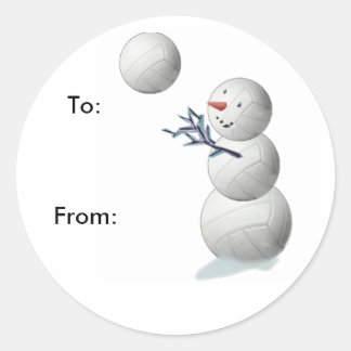 Volleyball Snowman Weihnachtsgeschenke Stickers