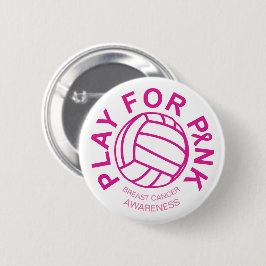 Volleyball-Spiel für Brustkrebs-Bewusstseins-Knopf Button