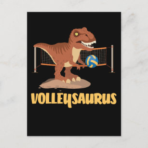 Volleyball spielen Trex Funny Dino Sport Postkarte