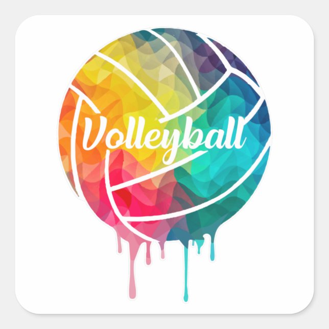 Volleyball Spieler Beach Volleyball Team Geschenki Quadratischer Aufkleber (Vorderseite)