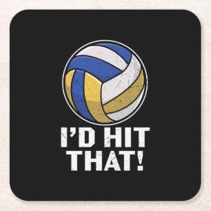 Volleyball-Spieler Das würde ich treffen Rechteckiger Pappuntersetzer