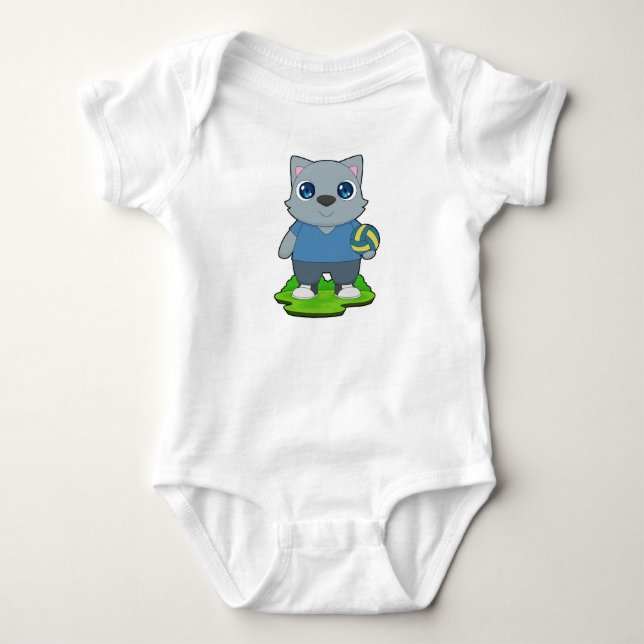 Volleyball-Spieler der Katze Volleyball Baby Strampler (Vorderseite)