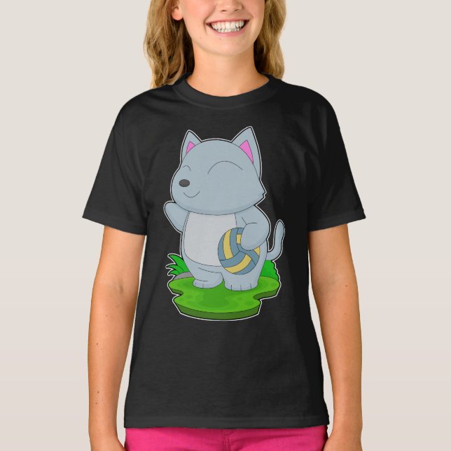 Volleyball-Spieler der Katze Volleyball T-Shirt (Vorderseite)