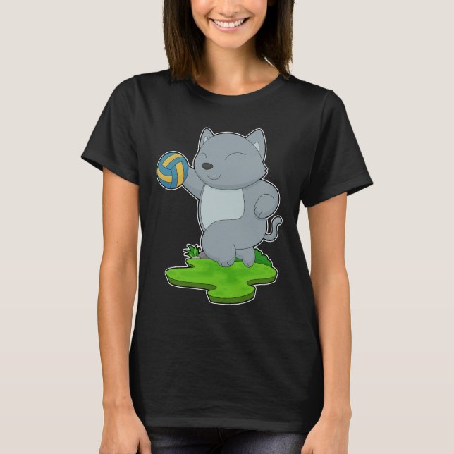 Volleyball-Spieler der Katze Volleyball T-Shirt (Vorderseite)