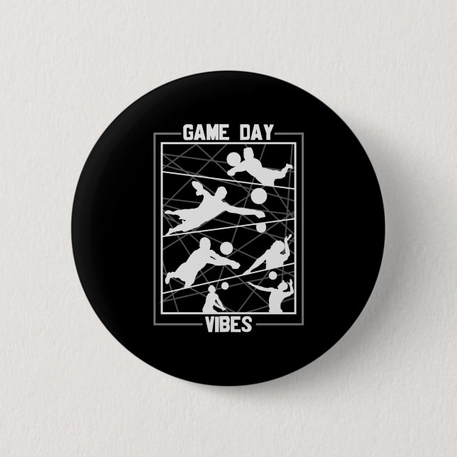 Volleyball-Spieler | Game Day Vibes Button (Vorderseite)