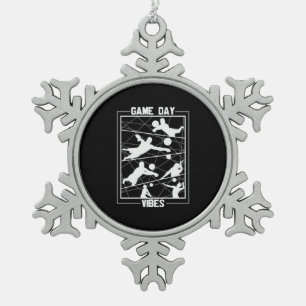 Volleyball-Spieler Game Day Vibes Schneeflocken Zinn-Ornament