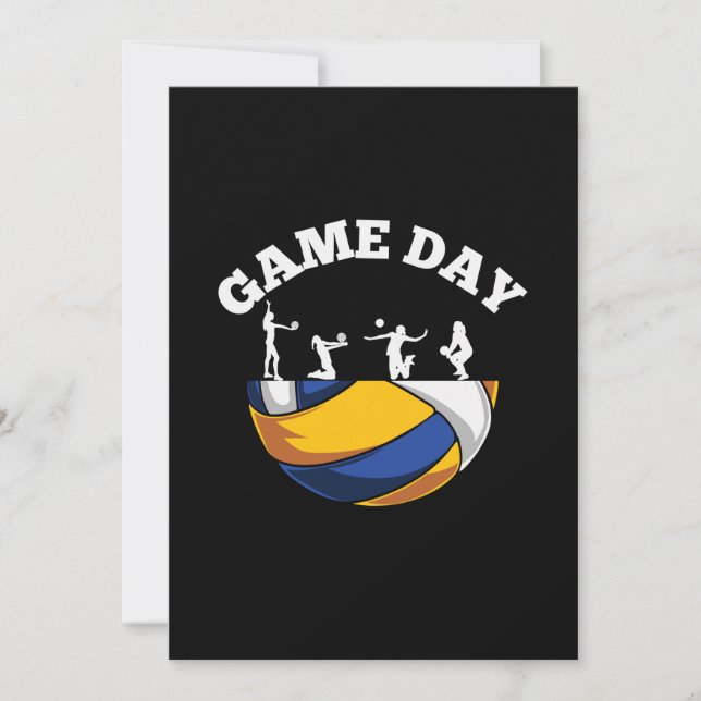 Volleyball-Spieler | Game Day Volleyball Einladung (Vorderseite)