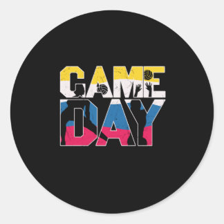 Volleyball-Spieler | Game Day Volleyball Runder Aufkleber