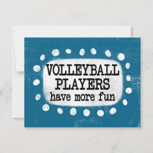 Volleyball Spieler haben mehr Spaß Grußkarte Karte