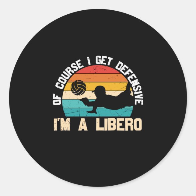 Volleyball-Spieler | Ich bin ein Libero Runder Aufkleber (Vorderseite)