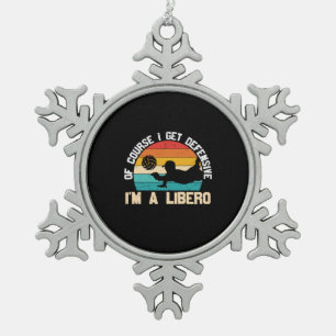 Volleyball-Spieler Ich bin ein Libero Schneeflocken Zinn-Ornament