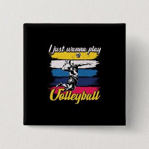 Volleyball-Spieler Ich will nur Volleyball spiel Button