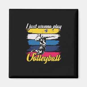 Volleyball-Spieler Ich will nur Volleyball spiel Magnet