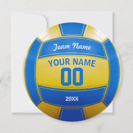 Volleyball Spieler Jahr Team Blau und Gelb Dankeskarte