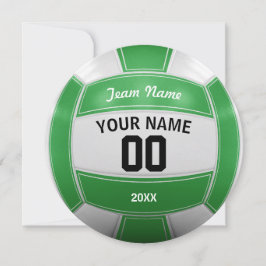 Volleyball Spieler Jahr-Team Grün Dankeskarte