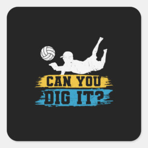 Volleyball-Spieler   Kannst du es machen? Quadratischer Aufkleber