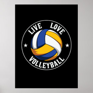 Volleyball-Spieler Live-Liebe Volleyball Poster