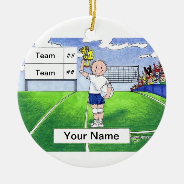 Volleyball-Spieler - Mann Keramikornament (Vorne)