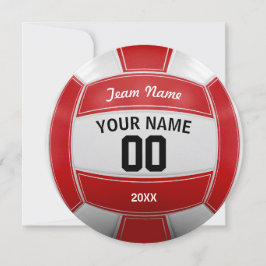 Volleyball-Spieler-Namensjahr Team Red Dankeskarte