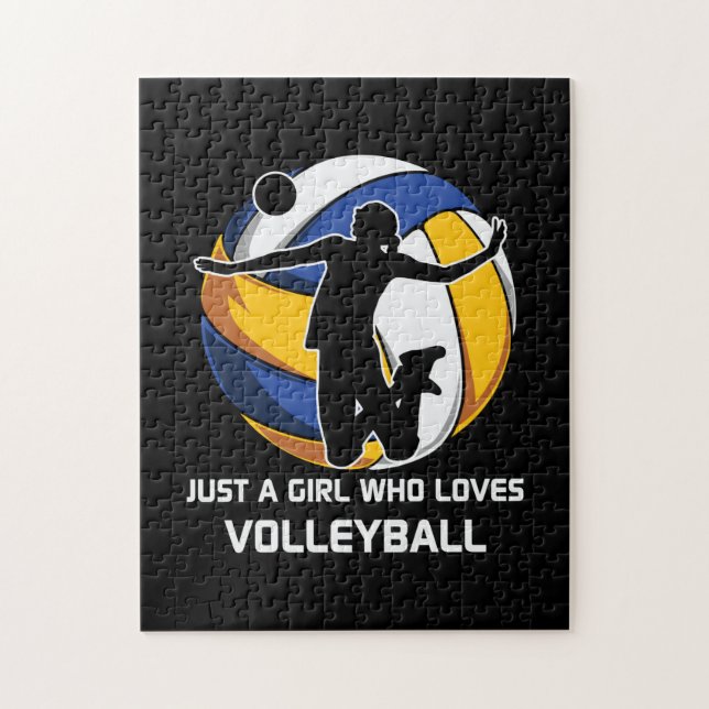 Volleyball-Spieler nur ein Mädchen, das Volleyball (Vertikal)