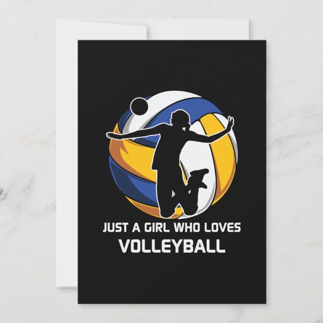 Volleyball-Spieler nur ein Mädchen, das Volleyball Einladung (Vorderseite)