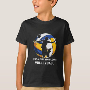 Volleyball-Spieler nur ein Mädchen, das Volleyball T-Shirt