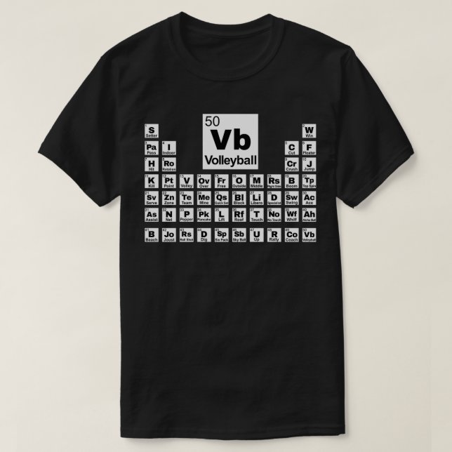 Volleyball Spieler Periodischer Volleyballtisch T-Shirt (Design vorne)